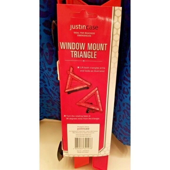 Just In Case Window Mount‎ Reflective Safety Triangle For Roadside Orange NEW - Picture 3 of 4